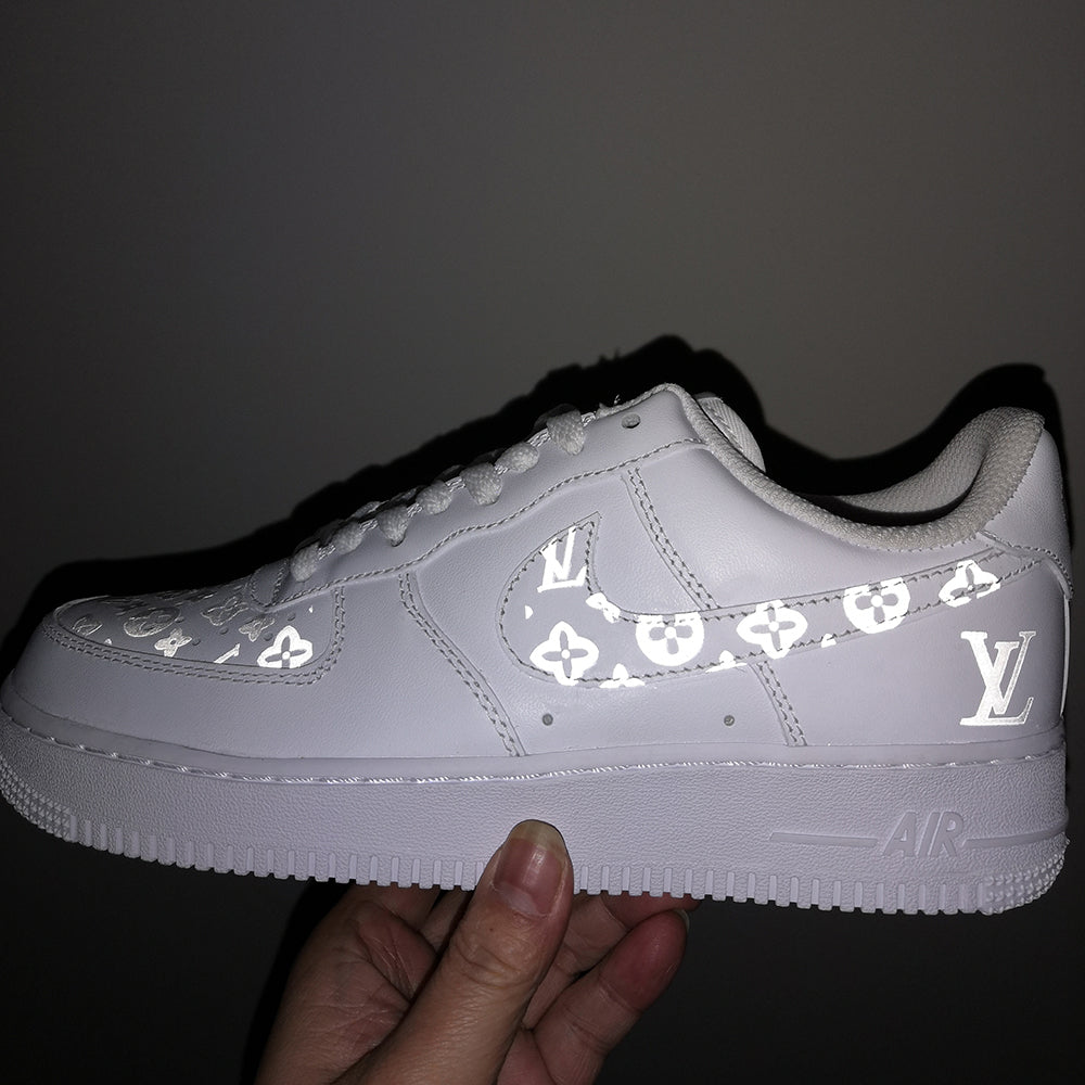 Larger 3M Reflective Louis Vuitton Iron on Patches For Custom Air