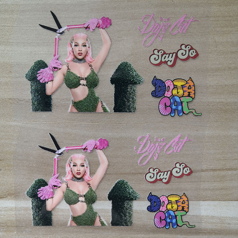 Doja Cat Iron On Patches For Custom Air Force 1, Heat Transfer Sticker for Custom Shoes Doja Cat