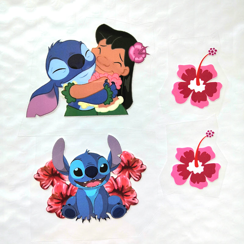 8Pcs Lilo Stitch Iron On Patches for Clothing Kids Sew on/Iron on